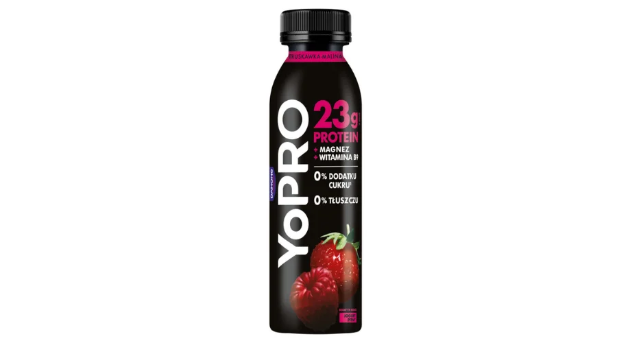 Jogurt pitny Danone YoPro o smaku truskawkowo-malinowym